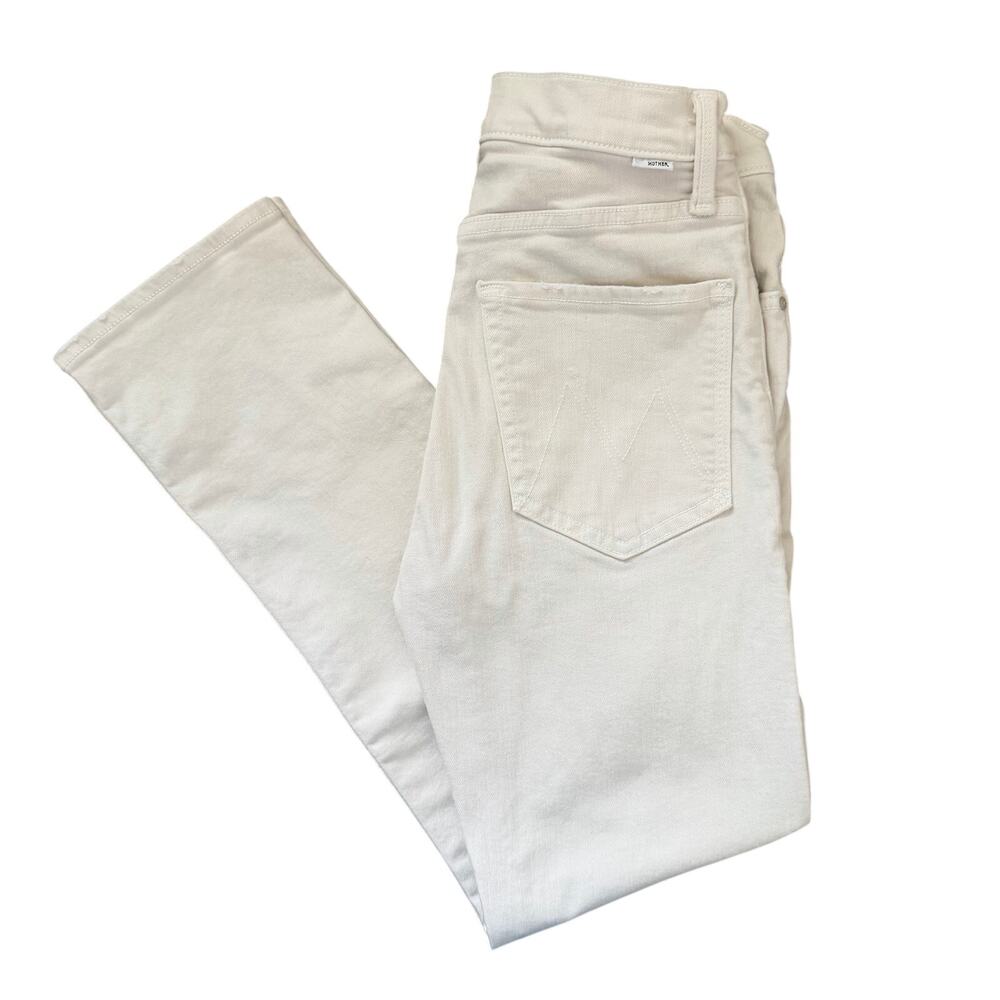 MOTHER The Tomcat Ankle Jeans 26 Cream Puffs Ivory High Rise Straight Leg